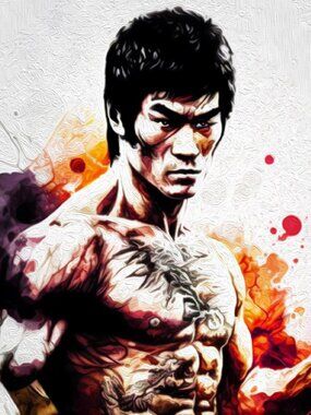 4x6 Bruce Lee Martial Arts Fantasy Art Print‎